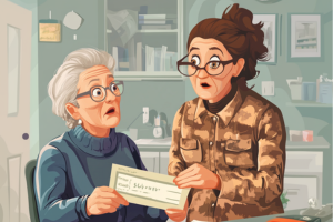 A disabled woman and her dependent open a check issued by the Social Security Administration. Recent changes in SSI eligibility meant that they are getting a higher monthly payment.