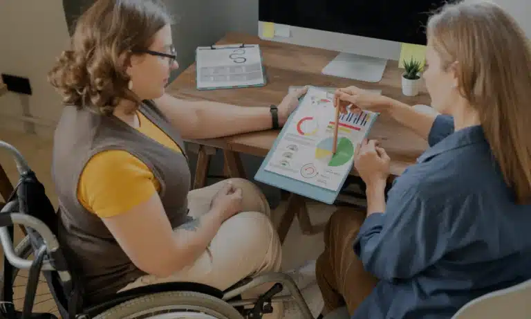 Woman in wheelchair